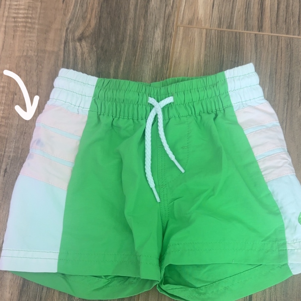 The Beaufort Bonnet Company Green and White Swim Trunks
